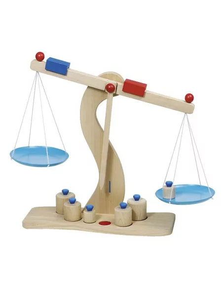 Drewniana Waga Szalkowa Z Odważnikami