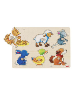 Puzzle z obrazkami do odkrywania Zwierzęta – rodzice i dzieci