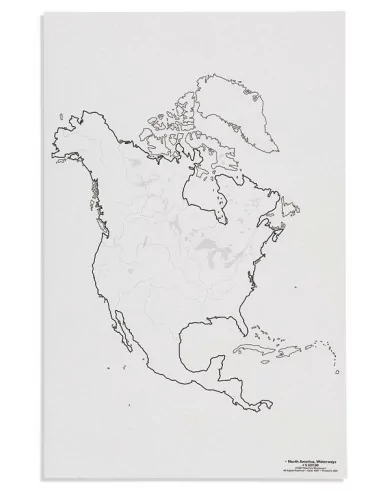 Nienhuis - Mapa Ameryka Północna - cieki wodne