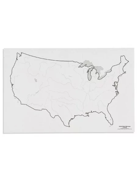 Nienhuis - Mapa USA – cieki wodne