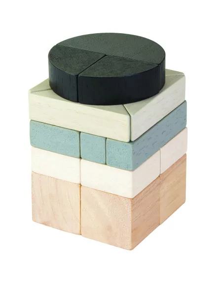 PlanToys - Części, ułamki, kształty, 15 elementów