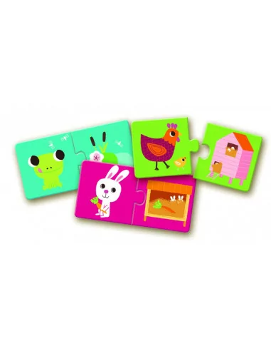 Djeco Puzzle Duo Zwierzęta I Ich Domki