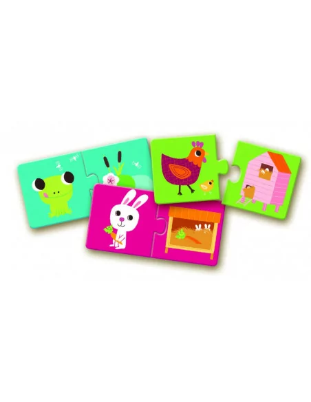 Djeco Puzzle Duo Zwierzęta I Ich Domki