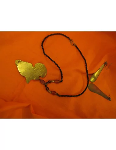 Zestaw - kolczyki, naszyjnik i mała miska