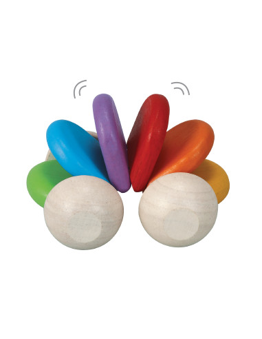 Drewniany samochód klekotka