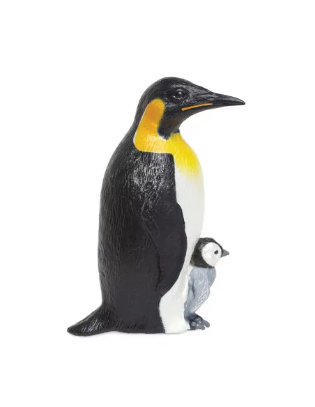 Pingwin cesarski z młodym