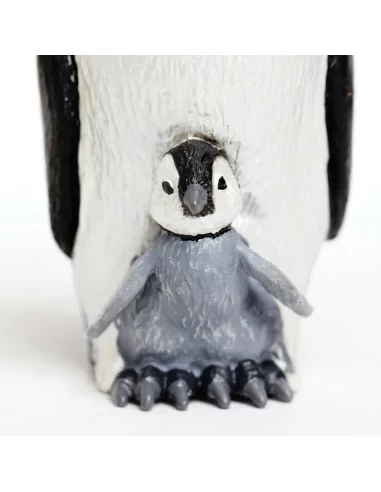 Pingwin cesarski z młodym