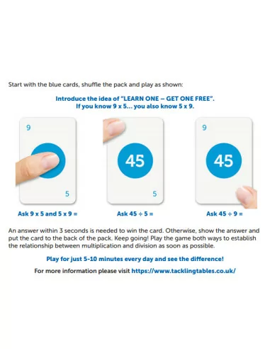 Tabliczka mnożenia, karty do nauki - zestaw ucznia