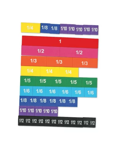 Kolorowe ułamki - prostokąty z pianki magnetycznej