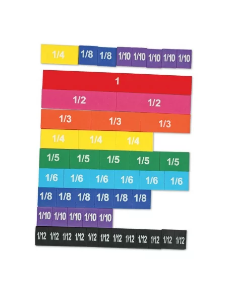 Kolorowe ułamki - prostokąty z pianki magnetycznej