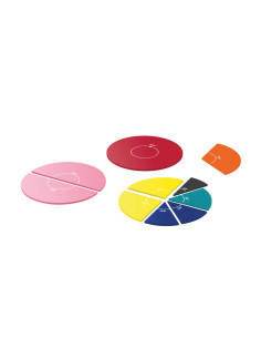 Kolorowe części koła i kąty...