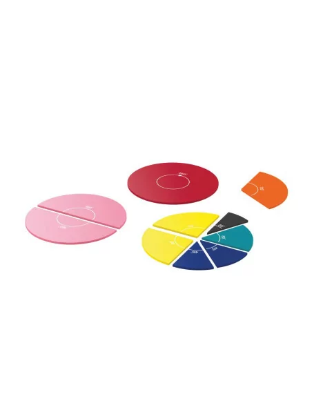 Kolorowe części koła i kąty (zestaw 6 sztuk)