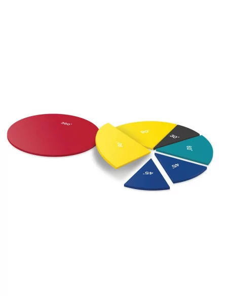 Kolorowe części koła i kąty (zestaw 6 sztuk)