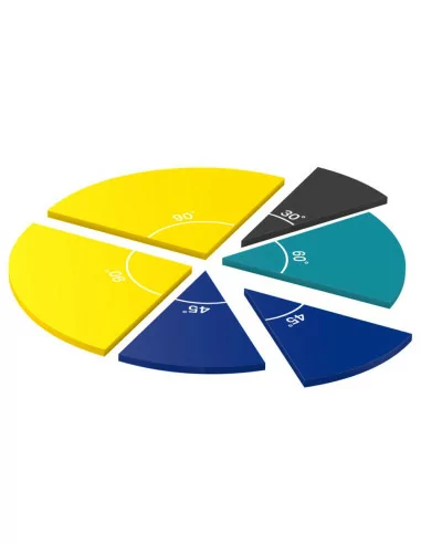 Kolorowe części koła i kąty (zestaw 6 sztuk)