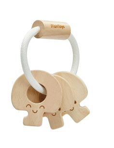 PlanToys - Grzechotka Klucze - naturalne drewno