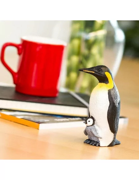 Pingwin cesarski z młodym