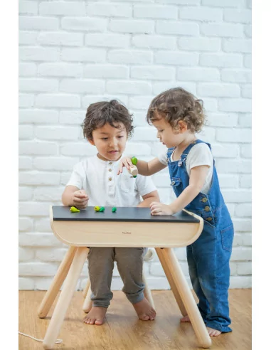 PlanToys Stół i krzesła - czarny