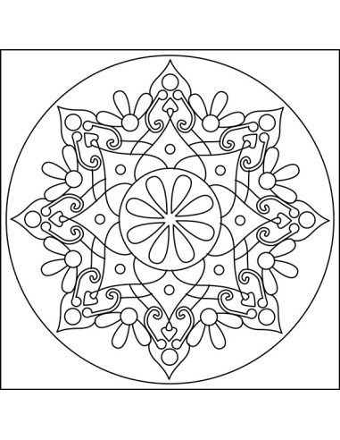 Samoprzylepny szablon do obrazów z piasku - Mandala Y 10x10 cm