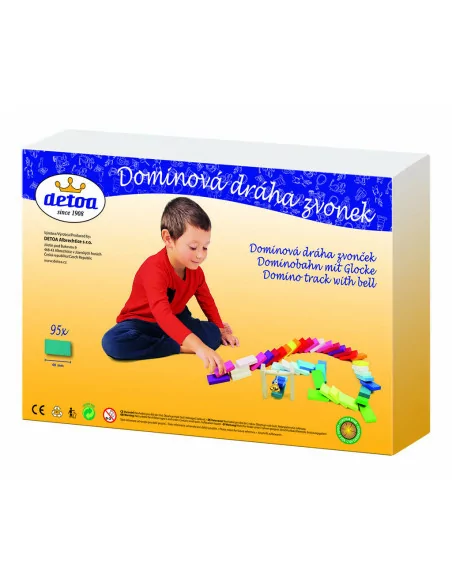 Drewniane kolorowe domino z dzwonkiem