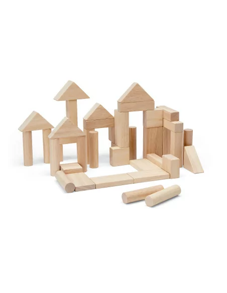 PlanToys - Drewniane klocki naturalne, 40 elementów