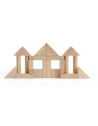 PlanToys - Drewniane klocki naturalne, 40 elementów