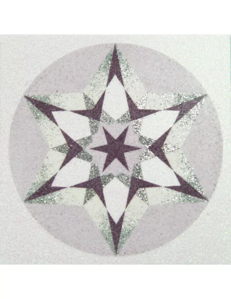 Zestaw mandali - Gwiazdki do piaskowania, fioletowo-srebrne 10 x 10 cm