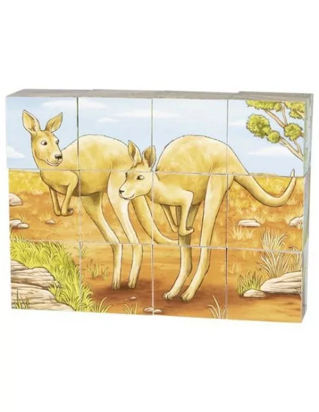 Puzzle - kostki ze zwierzętami Australii, 12 szt.