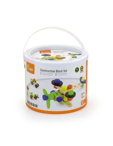 Drewniany zestaw klocków konstrukcyjnych, 48...