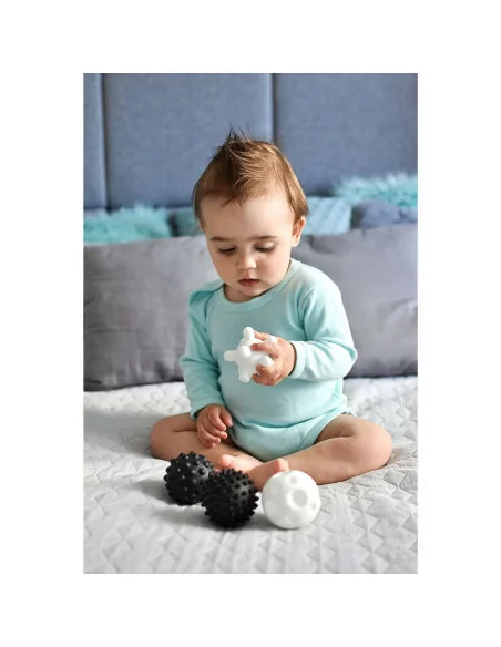 Akuku - Zestaw sensorycznych piłeczek, czarno-białe, 4 sztuki