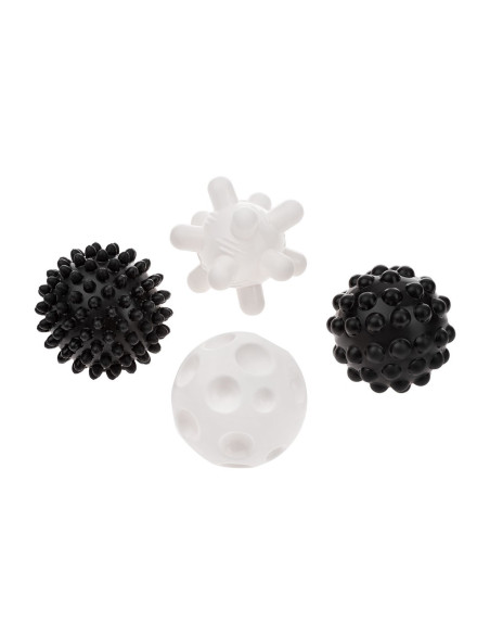 Akuku - Zestaw sensorycznych piłeczek, czarno-białe, 4 sztuki