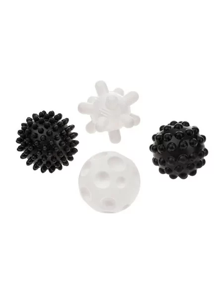Akuku - Zestaw sensorycznych piłeczek, czarno-białe, 4 sztuki