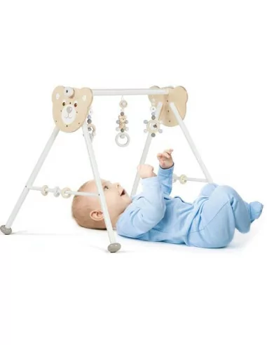 Hrazdička pro miminko - hlava medvěda, přírodní