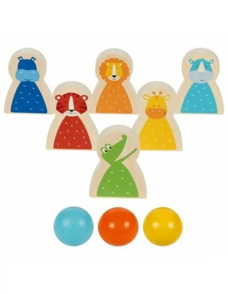 GOKI - Bowling - dzikie zwierzęta - kręgle drewniane