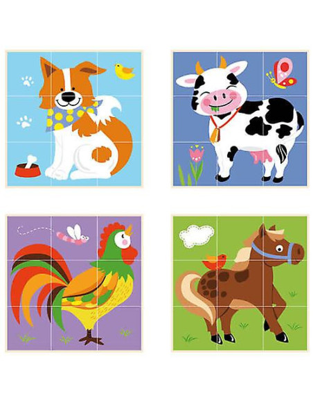 Viga – Puzzle kostki na stojaku, Farma