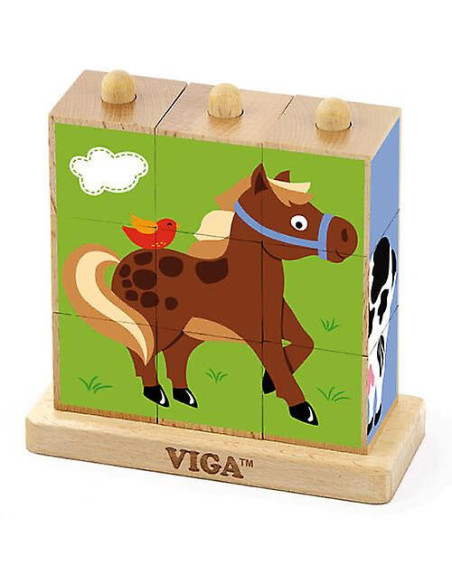 Viga – Puzzle kostki na stojaku, Farma