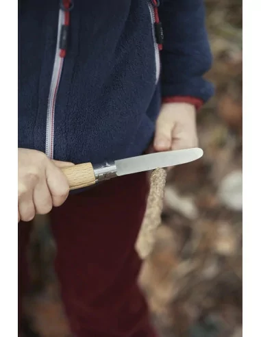 Bukowy scyzoryk dziecięcy i opakowanie na pasek