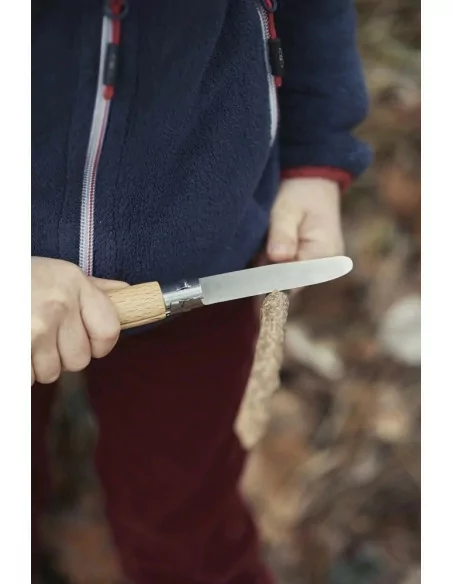 Bukowy scyzoryk dziecięcy i opakowanie na pasek