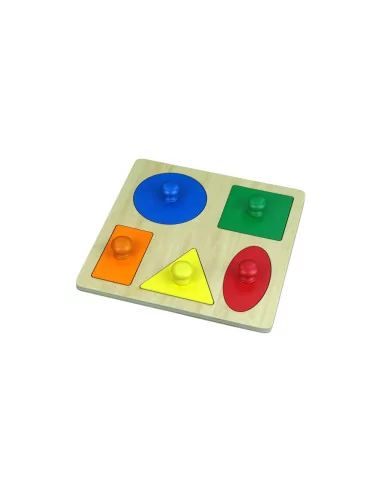 Drewniane puzzle - figury geometryczne - 5...