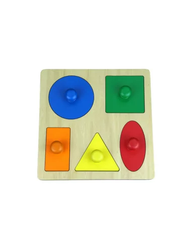 Drewniane puzzle - figury geometryczne - 5...