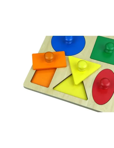 Drewniane puzzle - figury geometryczne - 5...