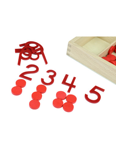 Cyfry i czerwone żetony