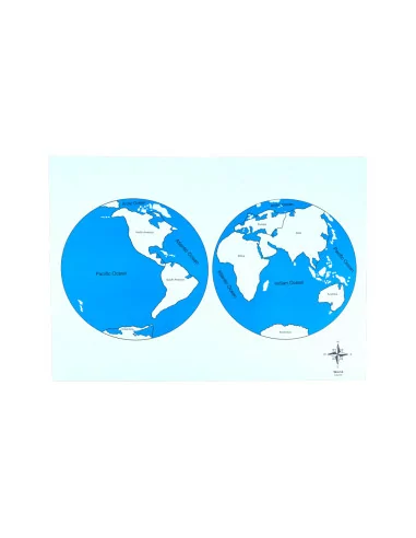 Dwie półkule - mapa kontrolna z podpisami