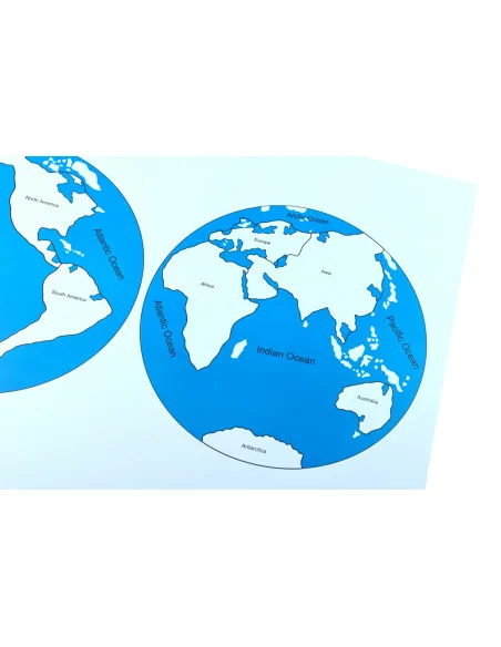 Dwie półkule - mapa kontrolna z podpisami