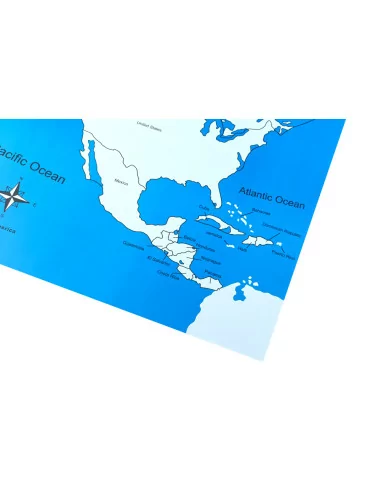 Ameryka Północna - mapa kontrolna z podpisami