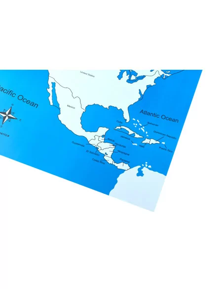 Ameryka Północna - mapa kontrolna z podpisami
