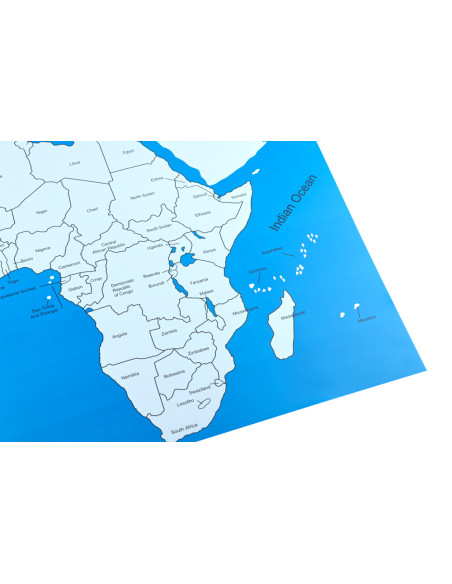 Afryka - mapa kontrolna, z podpisami