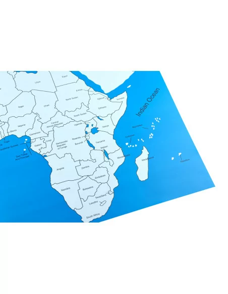 Afryka - mapa kontrolna, z podpisami