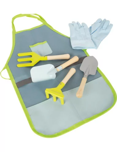 Zestaw ogrodnika: fartuch, rękawice i narzędzia