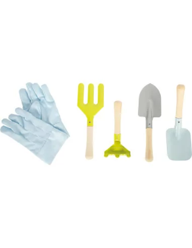 Zestaw ogrodnika: fartuch, rękawice i narzędzia