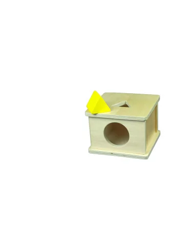 Drewniane pudełko dla malucha z trójkątem